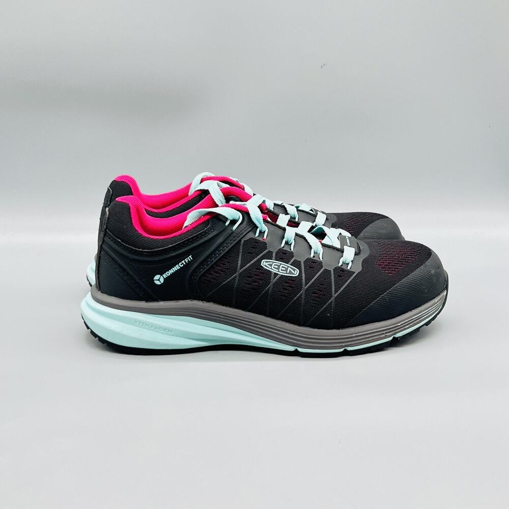KEEN Shoes Womens 8 Black Mesh Utility Work Safety Toe Sneakers Slip Resistant